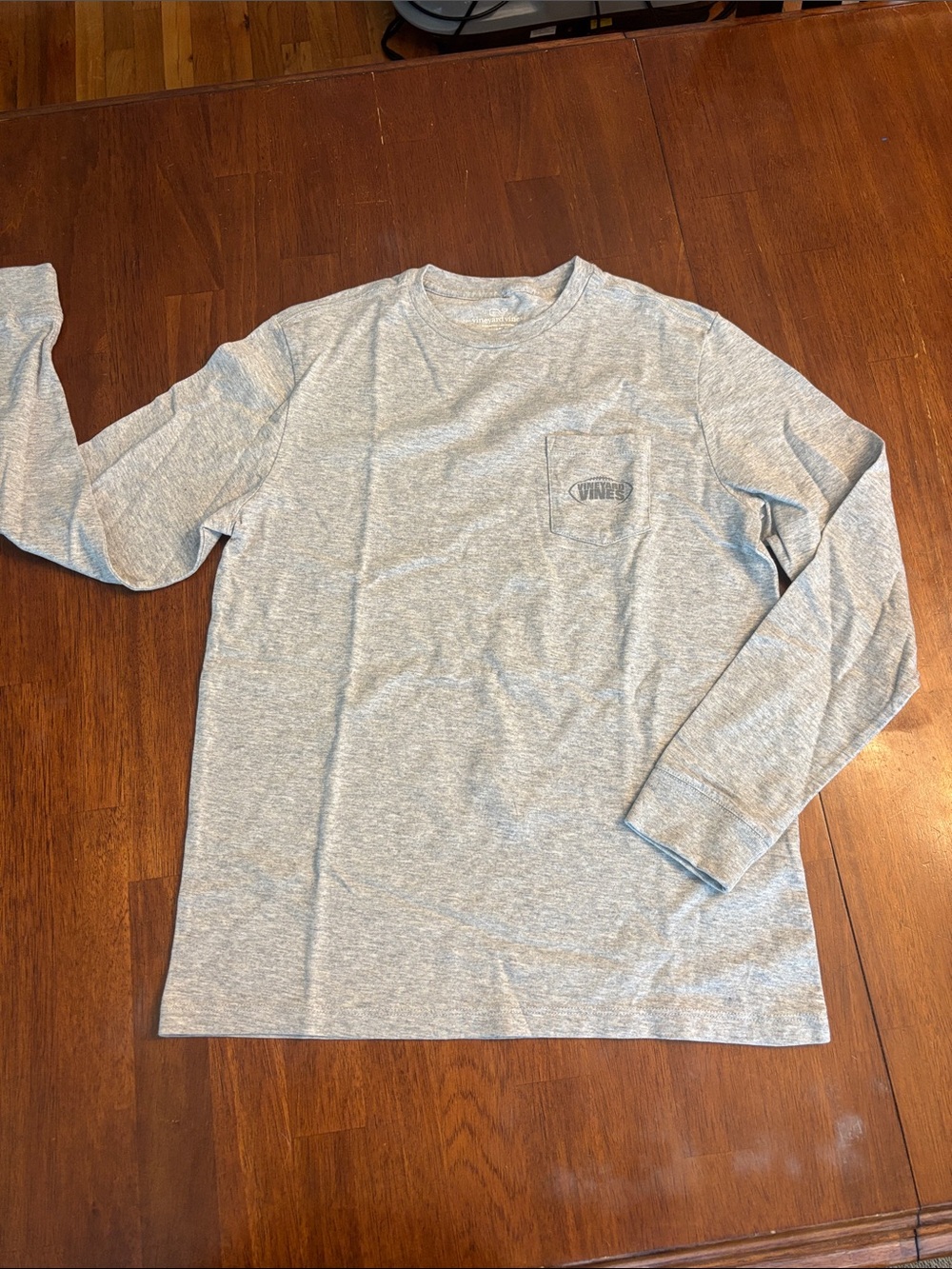 Vineyard Vines Boys Long Sleeve Crew in Light Heather Gray
